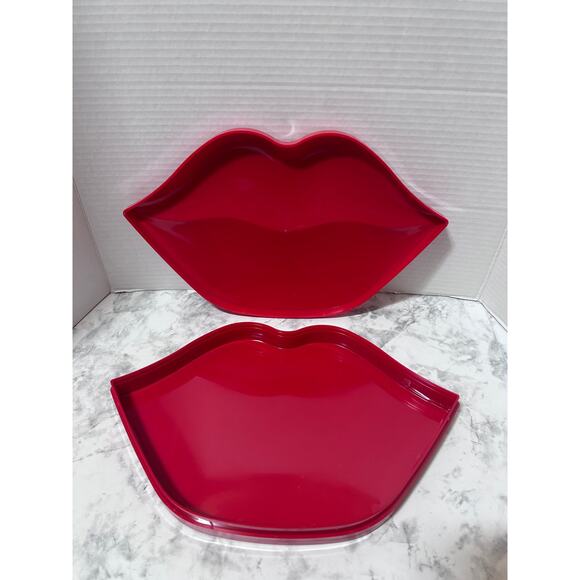 Beauty Creations Lip Shaped Case (ONLY) Red Plastic Box Trinket Makeup Jewelry - Picture 5 of 7